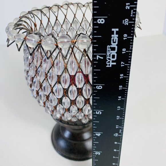 Home Interiors Beaded Wire Candle Holder Pedestal Base Glass Beads Home Decor - Picture 9 of 11